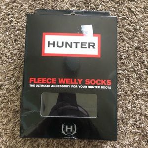 Hunter Fleece Welly Sock Black 5-7